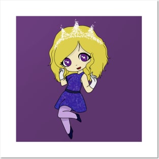 stars girl chibi Posters and Art